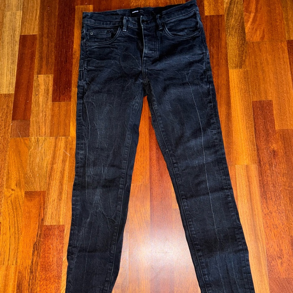 Men's Purple Brand Black Skinny Jeans P001 size 32